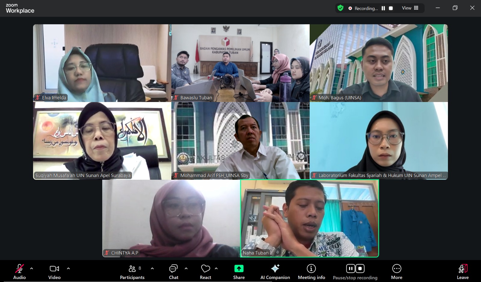 Zoom perdana dengan UINSA-2